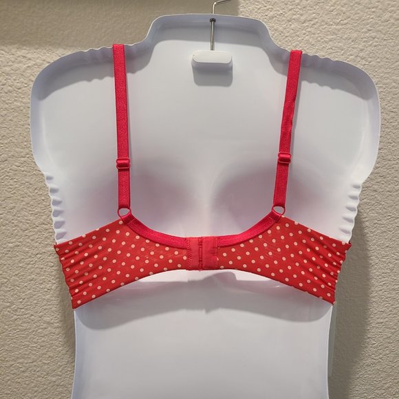 Victoria's Secret women's plunge bra pink with white polka dots size 34D - Picture 4 of 11